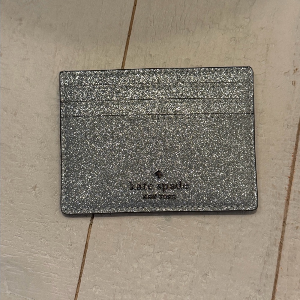 Kate spade silver glitter card holder NEW ✨